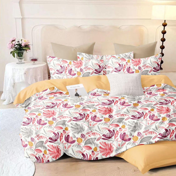 Floralista 210 TC Cotton Blend Flat King Bedsheet