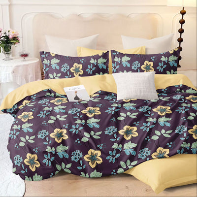 Petal Twilight 210 TC Cotton Blend Flat King Bedsheet