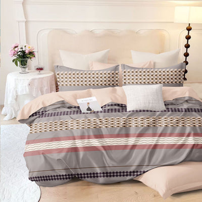 Nova Grid 210 TC Cotton Blend Flat King Bedsheet