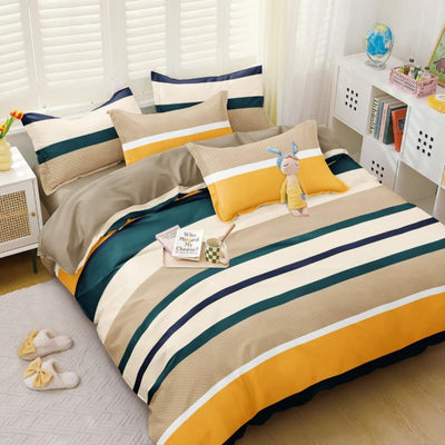 Illusion Lines 210 TC Cotton Blend Flat King Bedsheet