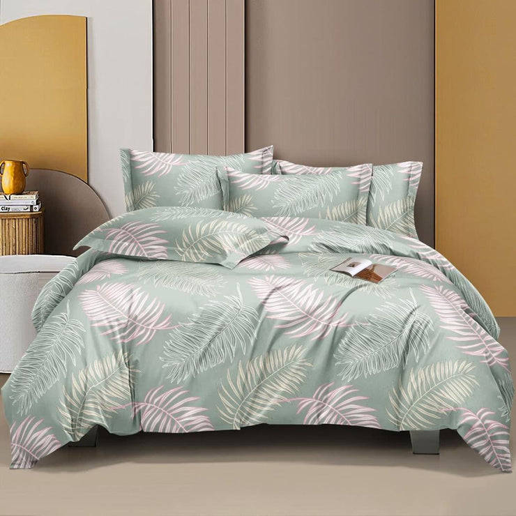 Sunset Petals 210 TC Cotton Blend Flat King Bedsheet