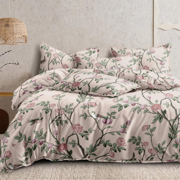 Pink Pixel Grid Cotton Blend Super King Bedsheet with 2 Pillow Covers (108x108 inches)