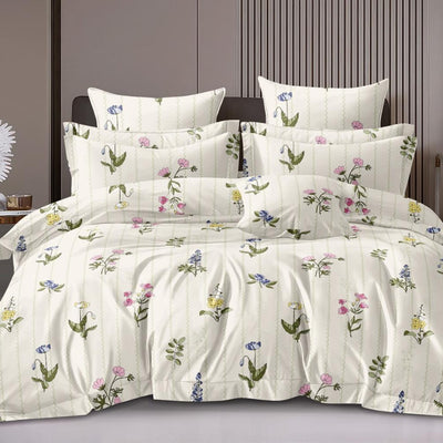 Beige Whisper Cotton Blend Elastic Fitted King Bedsheet