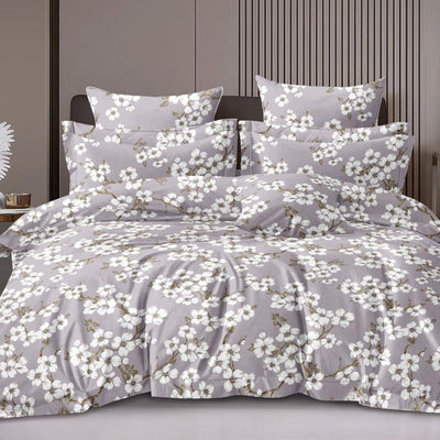 Violet Air Cotton Blend Super King Bedsheet with 2 Pillow Covers (108x108 inches)