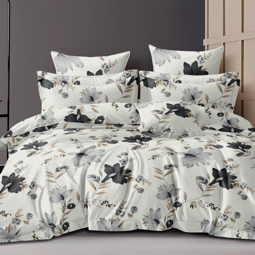 Graphite Garden 180 TC Cotton Blend Flat King Bedsheet