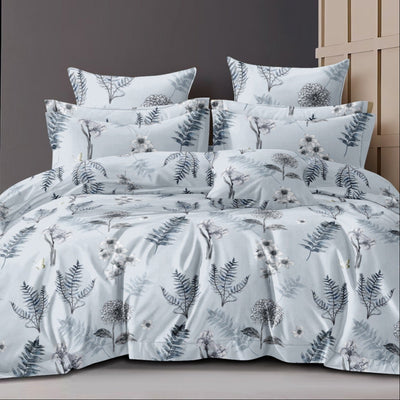 Summer Bloom Cotton Blend Elastic Fitted Queen Bedsheet