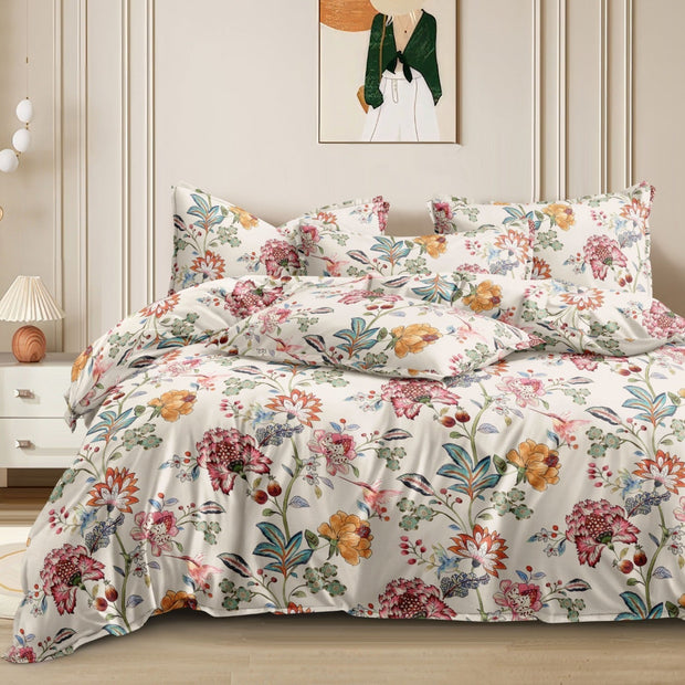 Coastal Calm Cotton Blend Elastic Fitted Queen Bedsheet