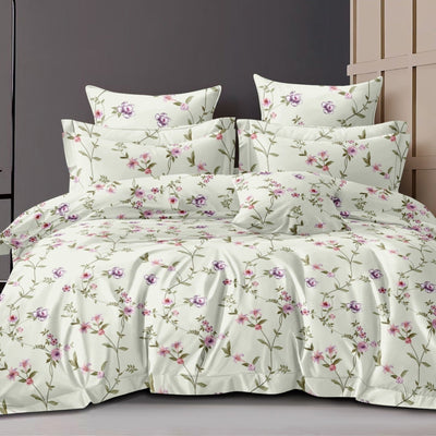 Sunlit Slumber Cotton Blend Elastic Fitted Queen Bedsheet