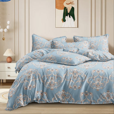 Ocean Meadow Cotton Blend Elastic Fitted Queen Bedsheet