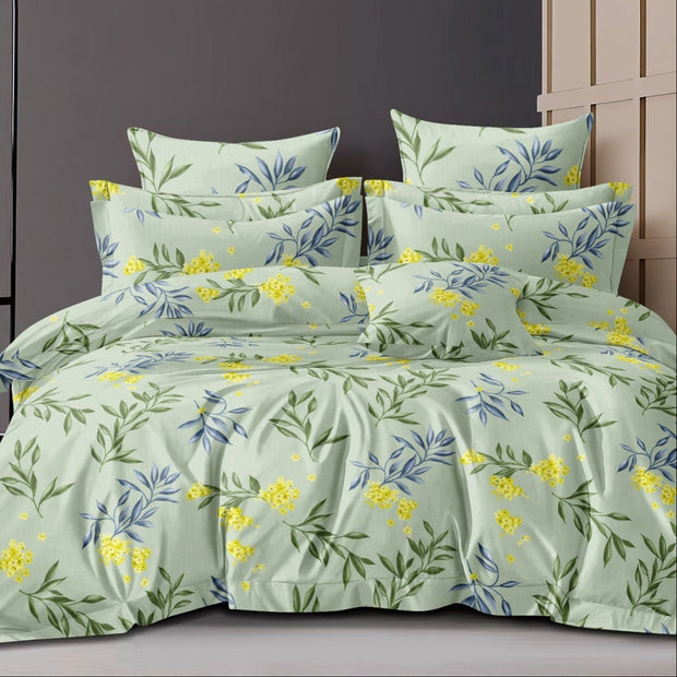 Nature Nestled Cotton Blend Elastic Fitted Queen Bedsheet