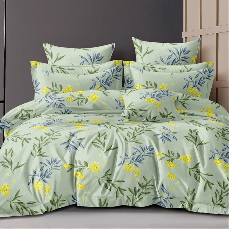 Nature Nestled Cotton Blend Elastic Fitted Queen Bedsheet