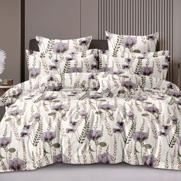 Whitebloom Cotton Blend Elastic Fitted King Bedsheet
