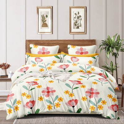 Floral Sonata 180 TC Cotton Blend Flat King Bedsheet