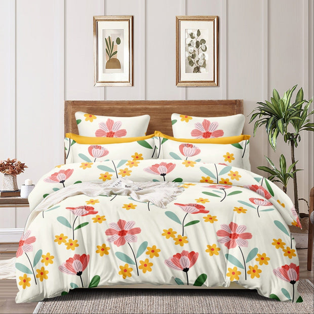 Floral Sonata 180 TC Cotton Blend Flat King Bedsheet