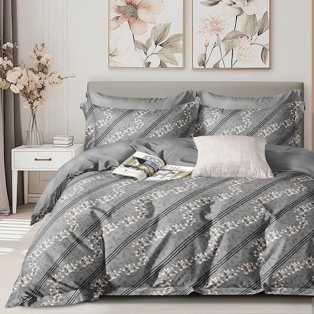 Petal Path 180 TC Cotton Blend Flat King Bedsheet