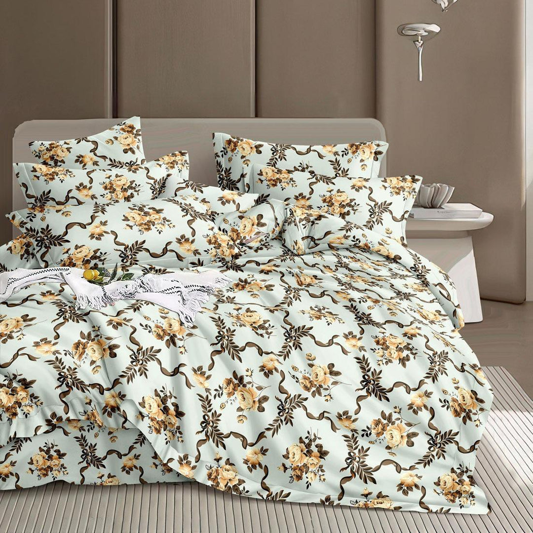 Garden Elegance 180 TC Cotton Blend Flat King Bedsheet