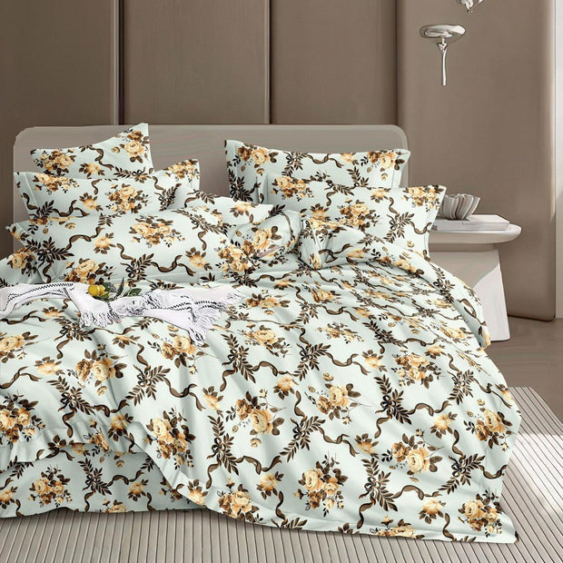 Garden Elegance 180 TC Cotton Blend Flat King Bedsheet