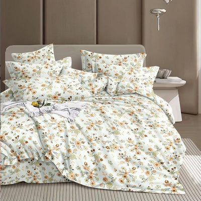 Rose Mist 180 TC Cotton Blend Flat King Bedsheet