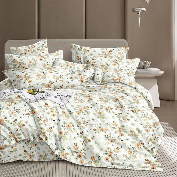 Rose Mist 180 TC Cotton Blend Flat King Bedsheet
