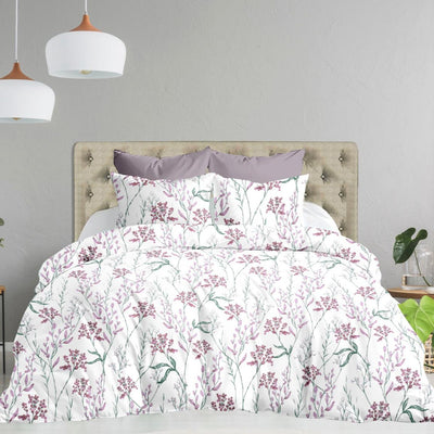 Vintage Times 1 Premium 100% Cotton Elastic Fitted Bedsheet - Purple