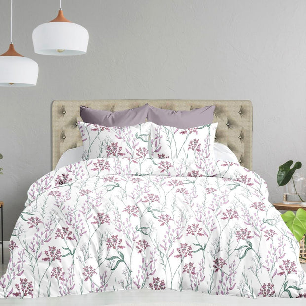 Vintage Times 1 Premium 100% Cotton Elastic Fitted Bedsheet - Purple