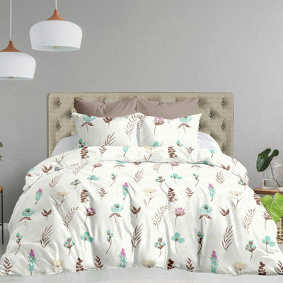 Vintage Bliss Premium 100% Cotton Elastic Fitted Bedsheet - Brown