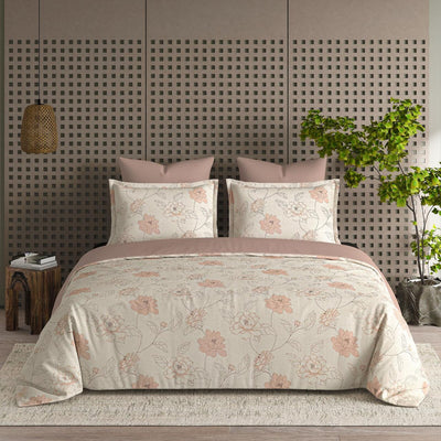 Vintage Times  Premium 100% Cotton Elastic Fitted Bedsheet - Orange