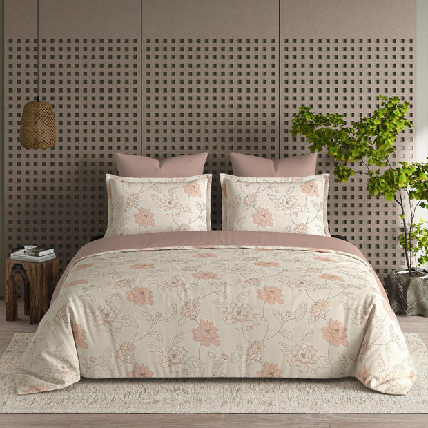Vintage Times  Premium 100% Cotton Elastic Fitted Bedsheet - Orange