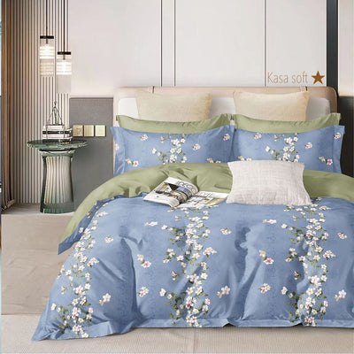 Blue Bale 210 TC Cotton Blend Flat King Bedsheet