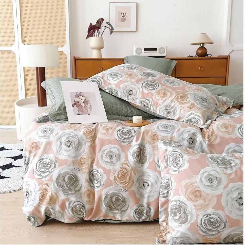 Rosewater Cotton Blend Elastic Fitted King Bedsheet