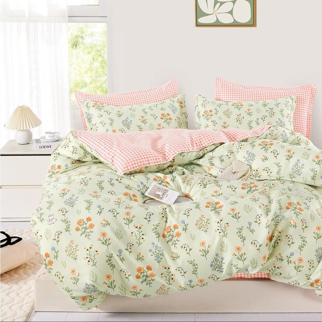Spring Meadow Cotton Blend Elastic Fitted King Bedsheet