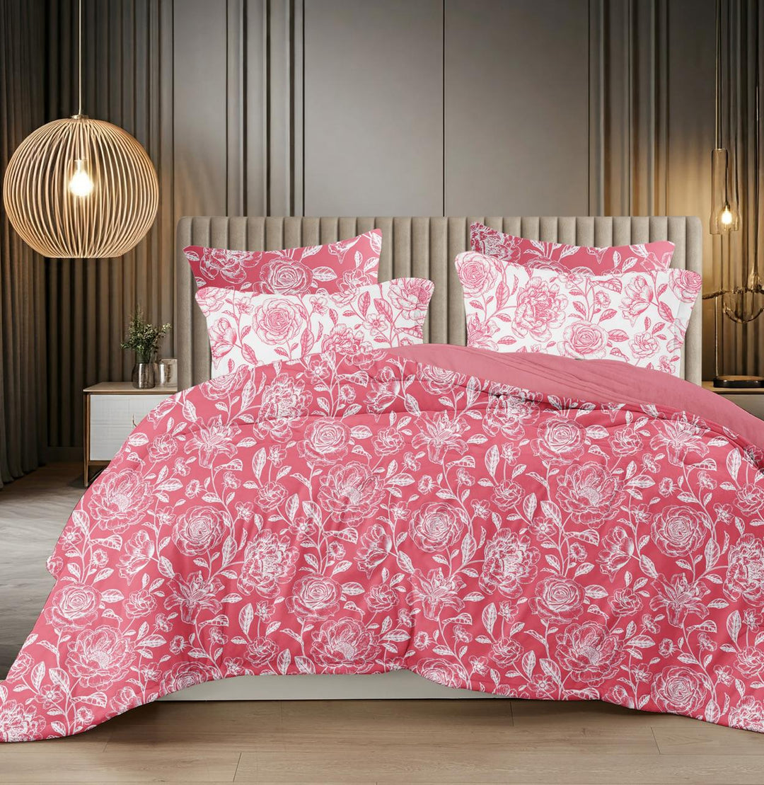 Rose Garden Cotton Blend Elastic Fitted King Bedsheet