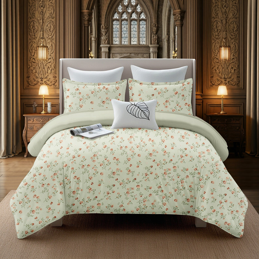 Mint Meadow Cotton Blend Elastic Fitted King Bedsheet