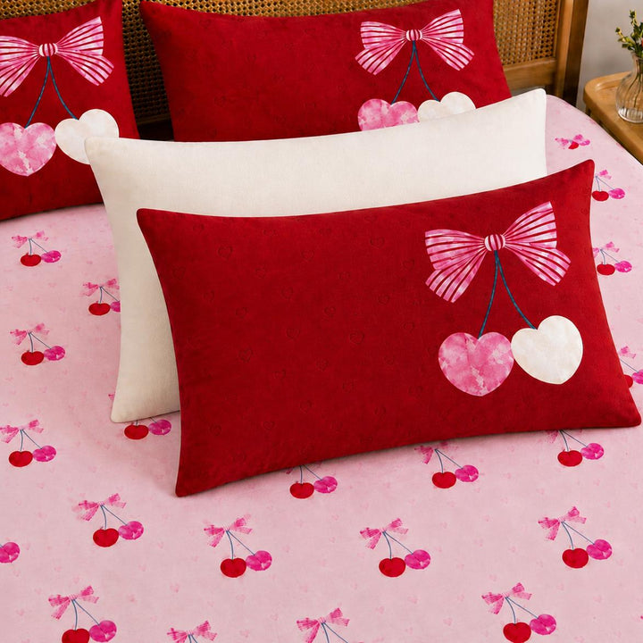 Cherry Bliss Cotton King Bedsheet - 250 TC