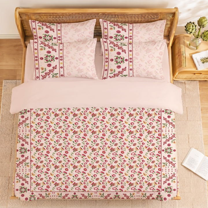 Floral Heirloom Cotton King Bedsheet - 250 TC