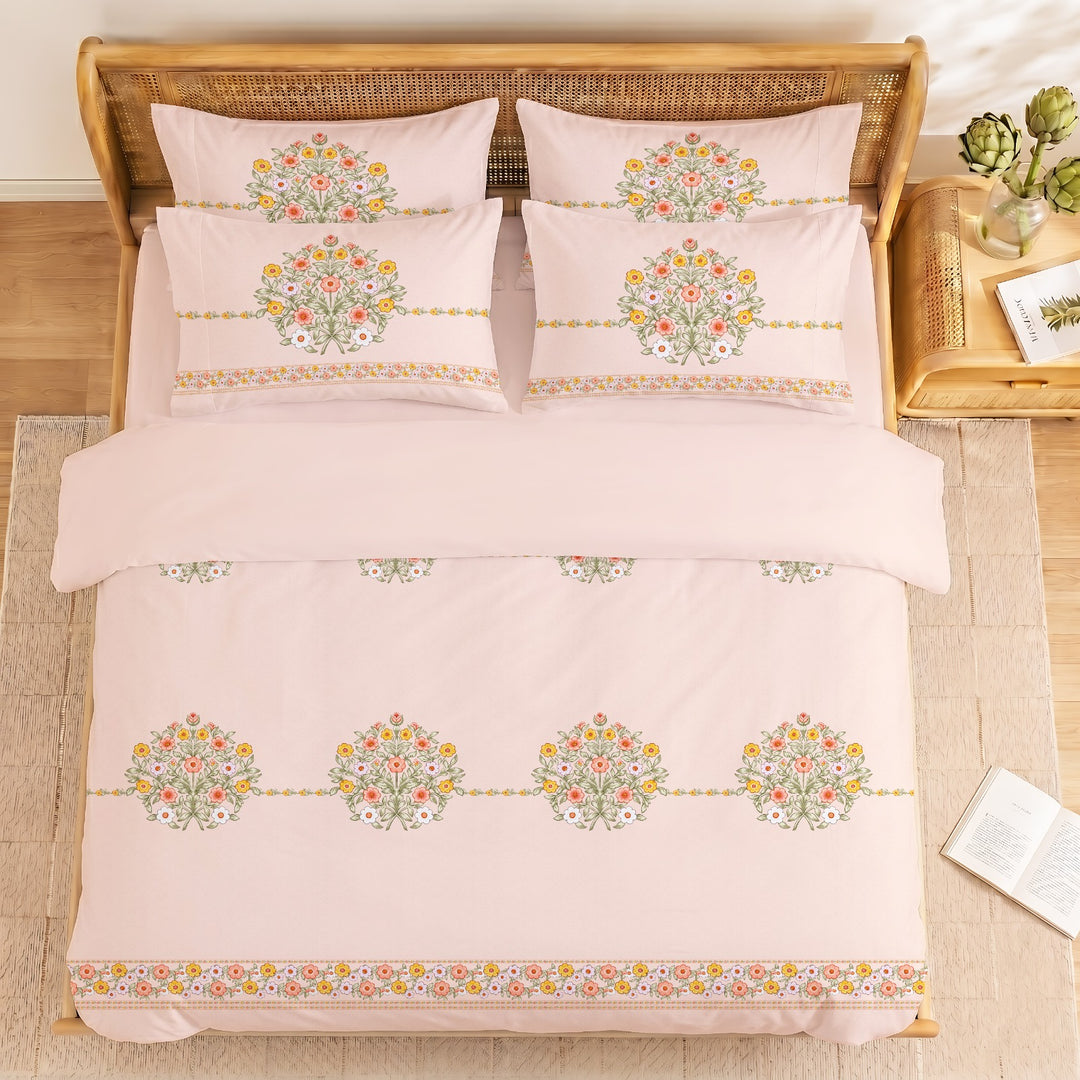 Blossom Royale Cotton King Bedsheet - 250 TC