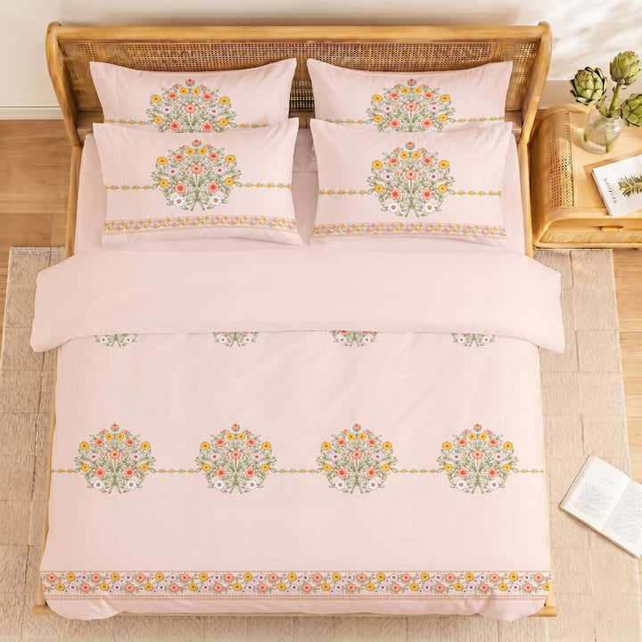 Blossom Royale Cotton King Bedsheet - 250 TC