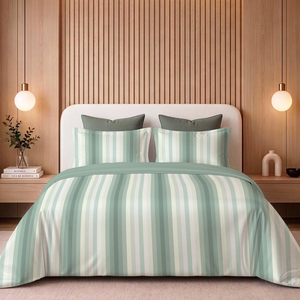 Green Band Cotton King Bedsheet - 250 TC