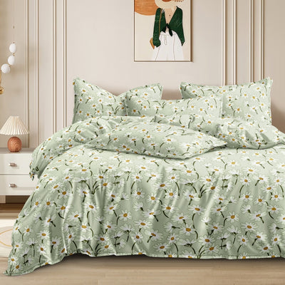 Pista Sunflower 210 TC Cotton Blend Flat King Bedsheet