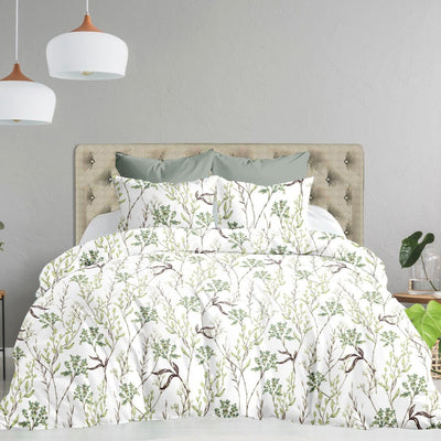 Vintage Times 1 Premium 100% Cotton Elastic Fitted Bedsheet - Green