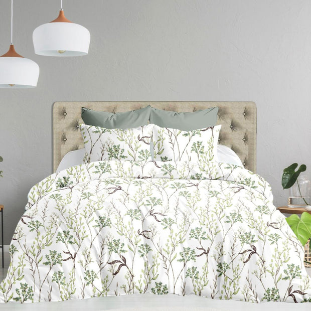 Vintage Times 1 Premium 100% Cotton Elastic Fitted Bedsheet - Green