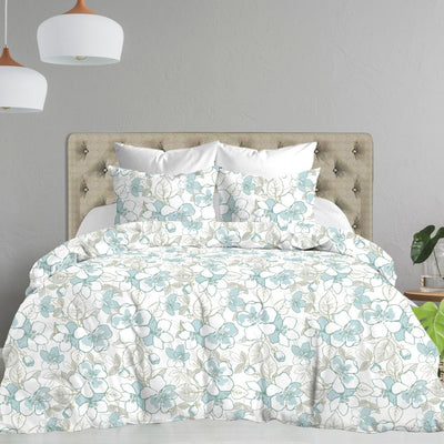 Vintage Times 2 Premium 100% Cotton Elastic Fitted Bedsheet - BLUE