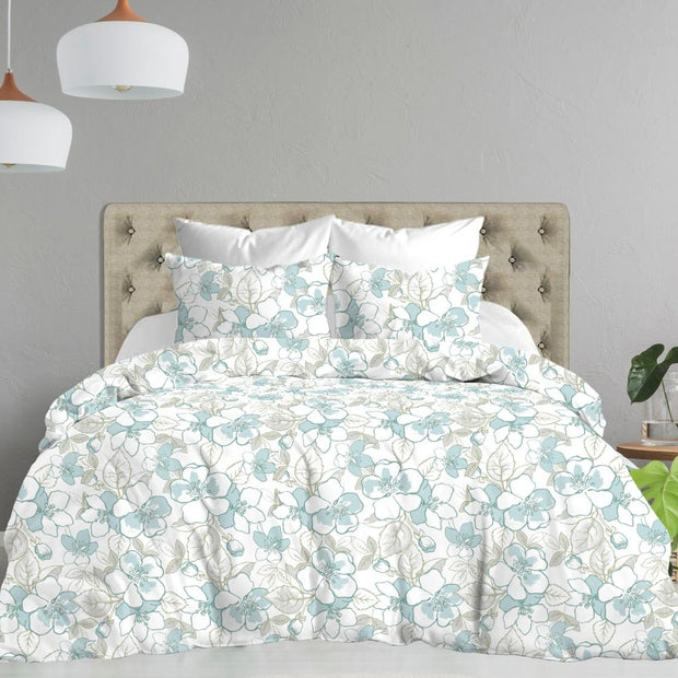 Vintage Times 2 Premium 100% Cotton Elastic Fitted Bedsheet - BLUE