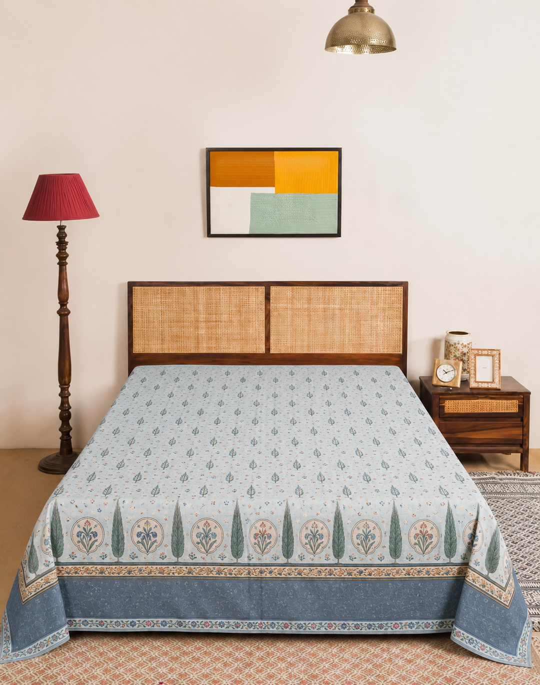 Azure Cypress Iris Garden bedsheet set