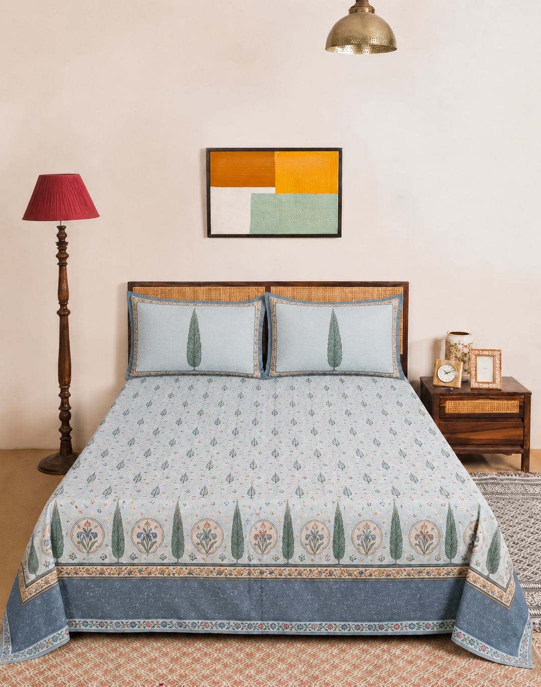Azure Cypress matching pillow covers