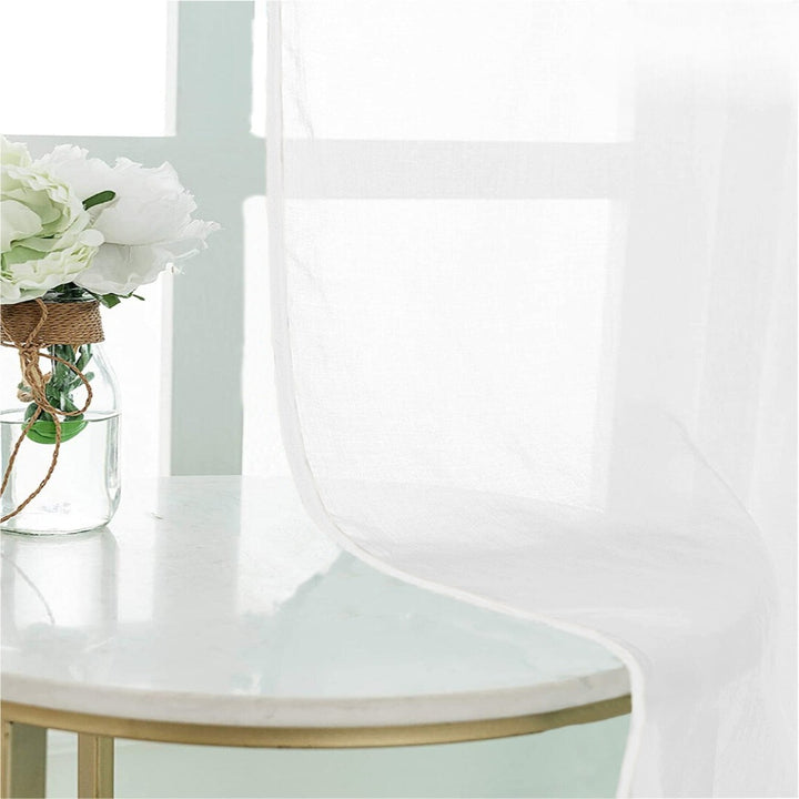 Dreamy Drapes White Colour Sheer Curtains - Window/Door/Long Door - 10319