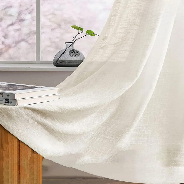 Dreamy Drapes Cream Colour Sheer Curtains - Window/Door/Long Door - 10318