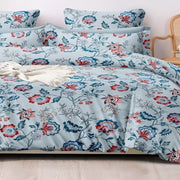 Grid Flora 210 TC Cotton Blend Flat King Bedsheet