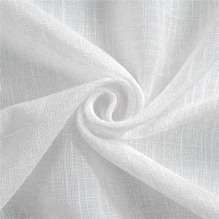 Dreamy Drapes White Colour Sheer Curtains - Window/Door/Long Door - 9788