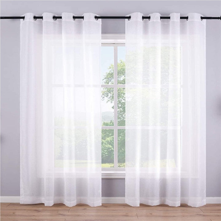 Dreamy Drapes White Colour Sheer Curtains - Window/Door/Long Door - 10319